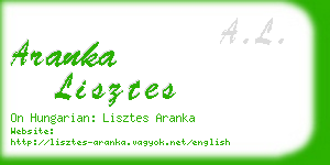 aranka lisztes business card